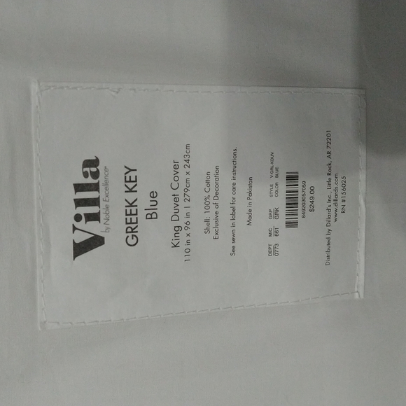 Villa By Noble Excellence Greek Key King Duvet Cover & Sham - Picture 6 of 6